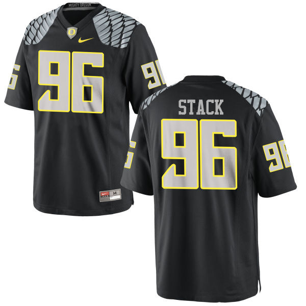 Men #96 Adam Stack Oregon Ducks College Football Jerseys-Black - Click Image to Close